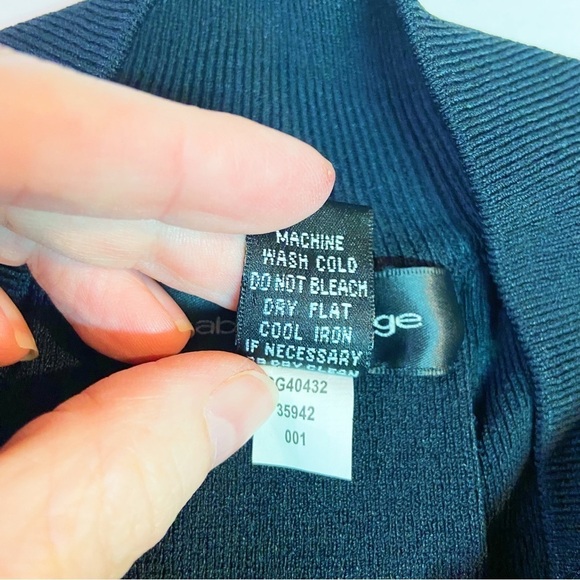 Cable & Gauge black drapey double button viscose nylon cardigan L - Picture 7 of 9